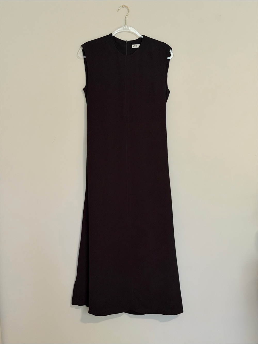 Zara Black Sleeveless Maxi Shift Dress